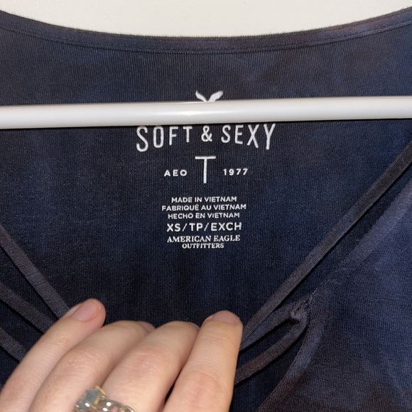 American Eagle Soft and Sexy Ombré Tie Dye Shirt - Picture 3 of 4